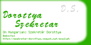 dorottya szekretar business card